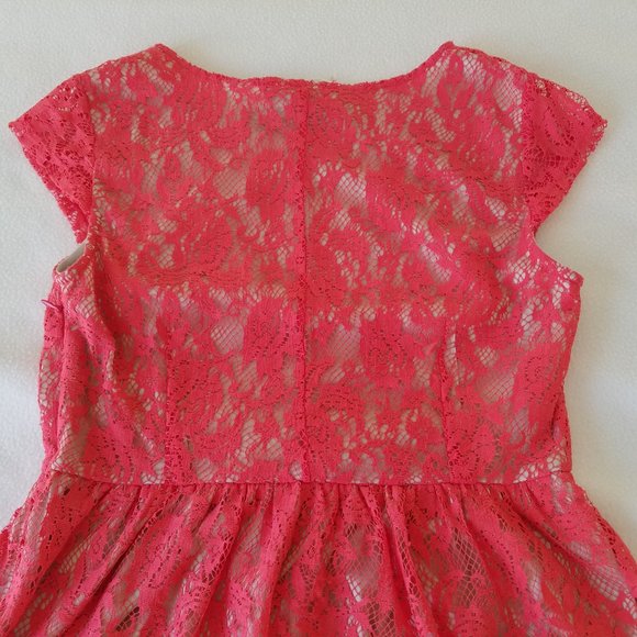 SWEETRAIN L56293 PINK/ORANGE LACE MINI DRESS - Picture 16 of 16